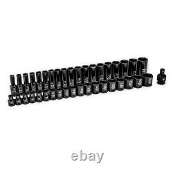 GearWrench Deep Impact Socket Set 1/2 Inch Drive 6 Point Metric Standard 39 Pcs