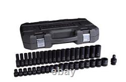 Gearwrench 39 pc 1/2 drive Master Metric Shallow+Deep Impact Socket Set #84948N