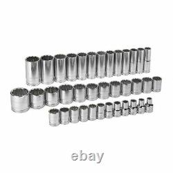 Gearwrench 80730 37 Piece 1/2 Drive 12 Point Standard & Deep Metric Socket Set