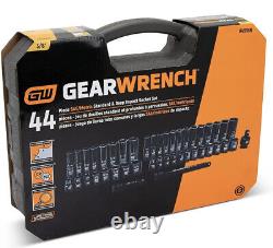 Gearwrench 84916N 44 Piece 3/8 Drive 6 Point Impact Socket, Sae/Metric Std/Deep