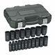 Gearwrench 84934n 19 Piece 1/2 Drive 6 Point Sae Deep Impact Socket Set