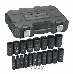 Gearwrench 84934N 19 Piece 1/2 Drive 6 Point Sae Deep Impact Socket Set