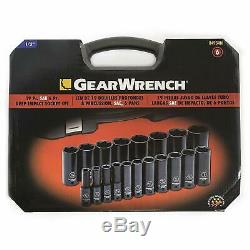 Gearwrench 84934N 19 Piece 1/2 Drive 6 Point Sae Deep Impact Socket Set