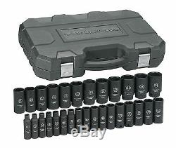 Gearwrench 84935N 29 Piece 1/2 Drive 6 Point Metric Deep Impact Socket Set