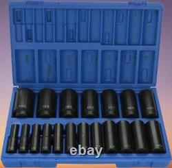 Grey Pneumatic 1/2 Drive 19-Piece 12-Point Deep Length Fractional Socket Set