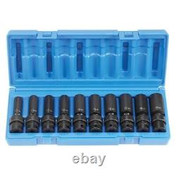Grey Pneumatic 1210UMD 3/8 Drive 10 Piece Deep Universal Metric Impact Socket