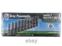 Grey Pneumatic 1210UMD 3/8 Drive 10 Piece Deep Universal Metric Impact Socket