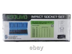 Grey Pneumatic 1210UMD 3/8 Drive 10 Piece Deep Universal Metric Impact Socket