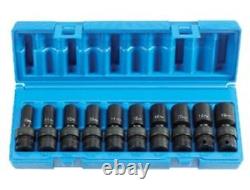 Grey Pneumatic 1210UMSD 10 Pc. 3/8 Drive Semi-Deep Metric Universal Socket Set