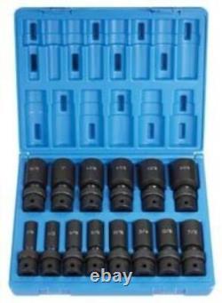 Grey Pneumatic 1314UD 14 Piece 1/2 Drive 6 Point Deep Fractional Universal