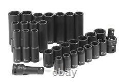 Grey Pneumatic 1430MRD 1/2 Drive 30-Piece Standard/Deep Metric Socket Set