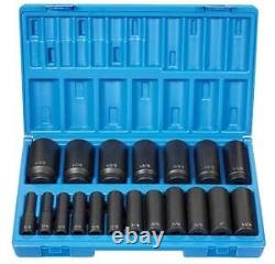 Grey Pneumatic 1719D 1/2 Drive 19 Piece 12 Point Deep Length Fractional Set