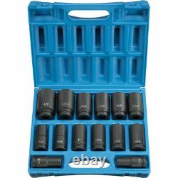 Grey Pneumatic 8038D 3/4 Drive Deep 6 Point SAE 14 Piece Socket Set With Case