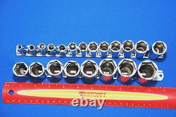 HUGE Snap-on 21 PIECE NOS 3/8 Drive 6-Point Metric Deep Socket Set 6mm-26mm