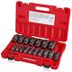 Impact Socket Set Shockwave 1/2 In. Drive Sae Deep Well 6 Point (18-piece)