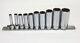 Lot Of 10 Snap On Sfs081 (1/4) To Sfs231 (7/8) 3/8 Drive 6 Point Deep Socket