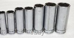 LOT OF 10 Snap On SFS081 (1/4) TO SFS231 (7/8) 3/8 drive 6 point deep socket