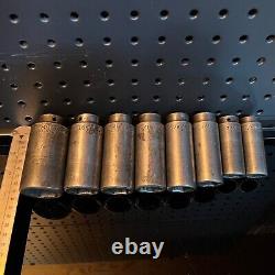 MAC TOOLS SAE 1/2 Drive 6 POINT DEEP Impact Sockets VDP USA 1-1/4 8 Piece Lot