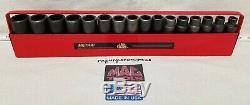 MAC TOOLS USA VDP6 1/2 Drive Deep Metric 6-Point 16-Piece IMPACT Socket Set