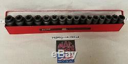 MAC TOOLS USA VDP6 1/2 Drive Deep Metric 6-Point 16-Piece IMPACT Socket Set