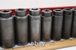 MAC Tools VDP 7/16-1-1/4 1/2 Drive 13 Piece 6 Point Deep Impact Socket Set