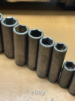 MAC USA 12 Piece Metric 3/8 Drive 6 Point Deep Impact Socket Set 8 19 MM