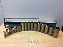 MATCO 17 PIECE 3/8 DRIVE 6 POINT DEEP SOCKET SET BD7M2 7MM BD23M6 23MM With TRAY
