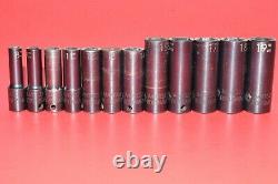 MATCO 3/8 Drive 12 Piece Metric 6 Point Deep Well 8mm 19mm Impact Socket Set