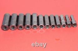 MATCO 3/8 Drive 12 Piece Metric 6 Point Deep Well 8mm 19mm Impact Socket Set