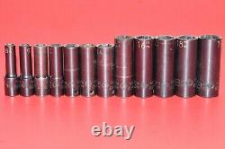 MATCO 3/8 Drive 12 Piece Metric 6 Point Deep Well 8mm 19mm Impact Socket Set