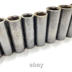 MATCO TOOLS 1/2 DRIVE SAE 6 POINT DEEP IMPACT SOCKET SET USA 1-1/4-7/16 13pcs