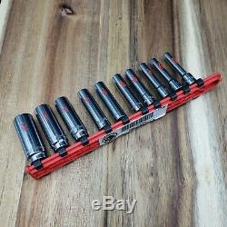 MATCO TOOLS 10 PC SET 1/4 DRIVE SAE DEEP 6 POINT SOCKET 3/16 to 9/16 SAD106T