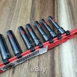 MATCO TOOLS 10 PC SET 1/4 DRIVE SAE DEEP 6 POINT SOCKET 3/16 to 9/16 SAD106T