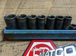 MATCO TOOLS 14-PIECE 3/8-DRIVE DEEP IMPACT SOCKET SET METRIC 6-POINT 8mm-24mm