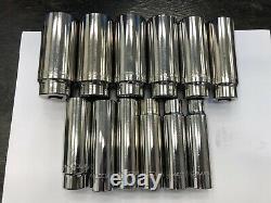 MATCO Tools NICE 12 Piece 1/2 Drive SAE DEEP 6 Point Chrome Socket Set SCD126TA