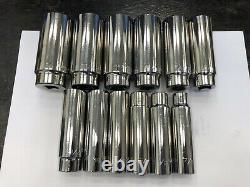 MATCO Tools NICE 12 Piece 1/2 Drive SAE DEEP 6 Point Chrome Socket Set SCD126TA