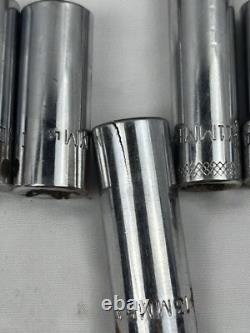 Mac 3/8 Drive Deep 12 Point Socket Set Metric 6-19mm Pre Owned With Metal Case
