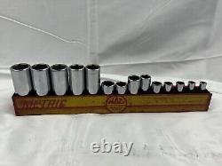 Mac 3/8 Drive Deep 12 Point Socket Set Metric 6-19mm Pre Owned With Metal Case
