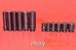 Matco 1/4 Drive 1/4 1/2 Standard SAE 6-Point Shallow & Deep Flank Socket Set