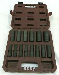 Matco 14 Piece Metric 1/2 Drive 6 Point Deep Impact Socket Set SCDPM146V