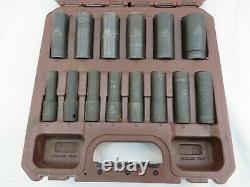 Matco 14 Piece Metric 1/2 Drive 6 Point Deep Impact Socket Set SCDPM146V