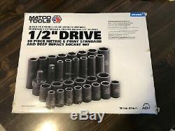 Matco SCPM306V 30-Piece 1/2'' Drive Metric 6-Point Standard and Deep Socket Set