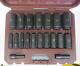 Matco Tools 1/2 Drive 19 Piece 6 Point Deep Impact Socket Set In Case Scdp196v