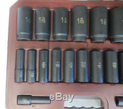 Matco Tools 1/2 Drive 19 Piece 6 Point Deep Impact Socket Set in Case SCDP196V