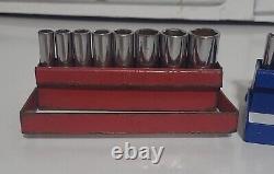 Matco Tools 1/4 Drive 18 Piece Metric & Sae 6 Point Deep Chrome Socket Sets