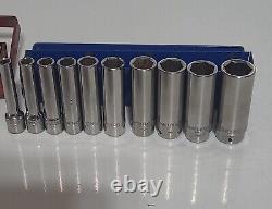 Matco Tools 1/4 Drive 18 Piece Metric & Sae 6 Point Deep Chrome Socket Sets