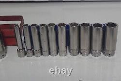 Matco Tools 1/4 Drive 18 Piece Metric & Sae 6 Point Deep Chrome Socket Sets