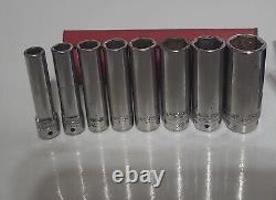 Matco Tools 1/4 Drive 18 Piece Metric & Sae 6 Point Deep Chrome Socket Sets