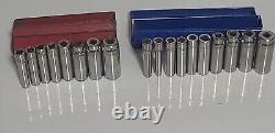 Matco Tools 1/4 Drive 18 Piece Metric & Sae 6 Point Deep Chrome Socket Sets