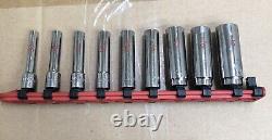 Matco Tools 1/4 Drive 6 Point Deep 10 Pc Socket Set SAE SAD106TA (missing 5/16)